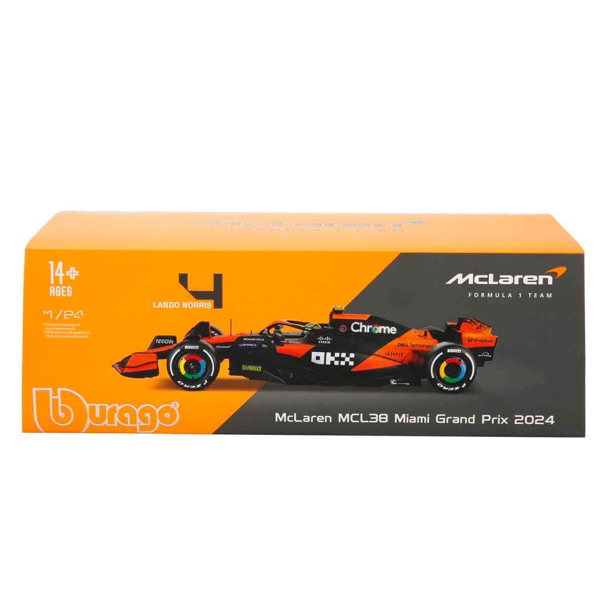 1:24 McLaren MCL38 Miami Grand Prix 2024 Formula 1 Yarış Arabası