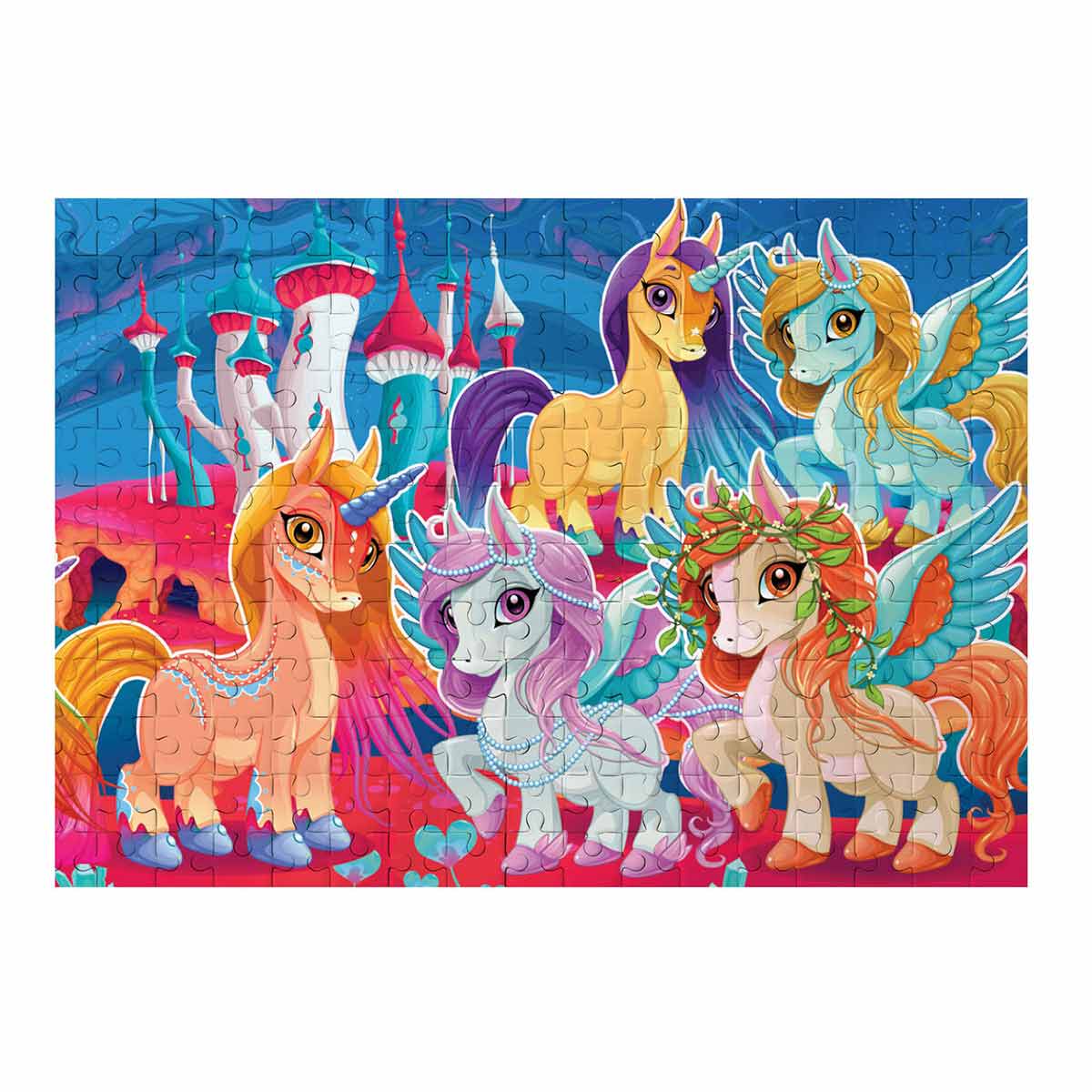 100 Parça Puzzle: Gökkuşağı Unicornlar | Toyzz Shop