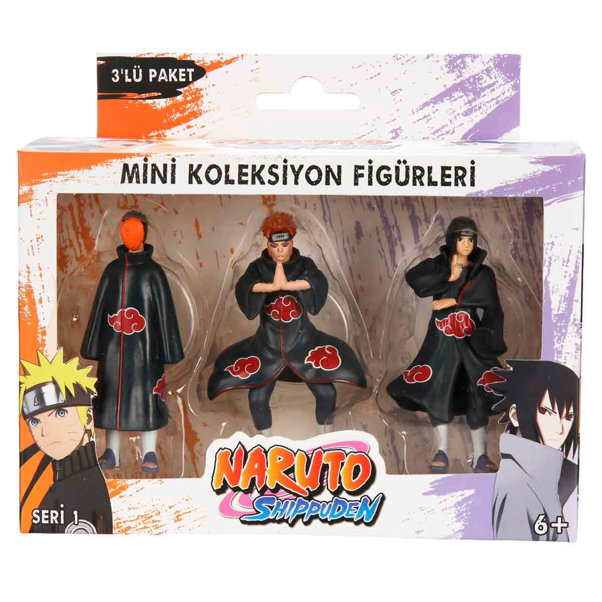 Naruto Shippuden 3'lü Figür Seti S1 - Kırmızı Pelerinli Gaara'Lı