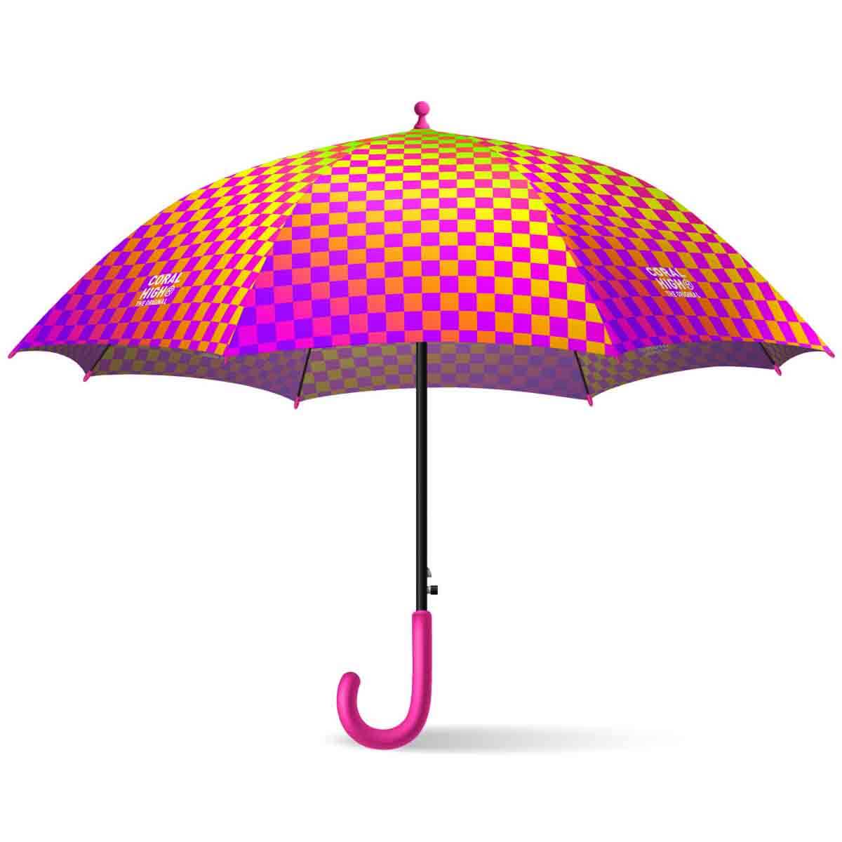 undefined - b37b5_Coral_High_Neon_Renkli_Dama_Desenli_Cocuk_Semsiyes.jpg