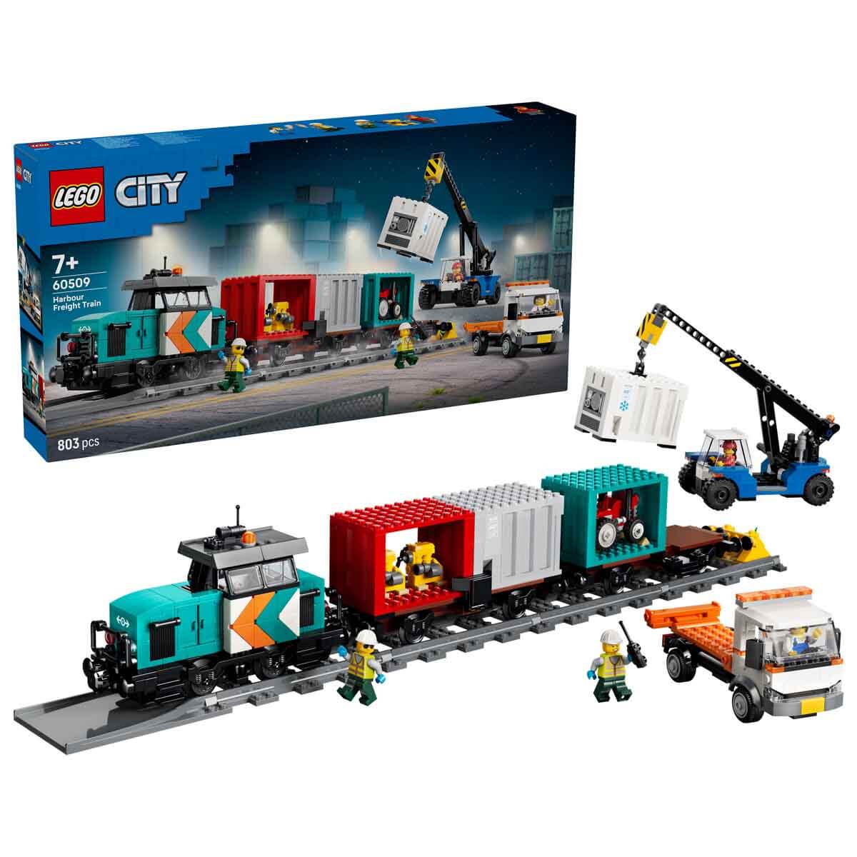 LEGO City Vinç ve Kamyonlu Liman Yük Treni – 60509 (803 Parça