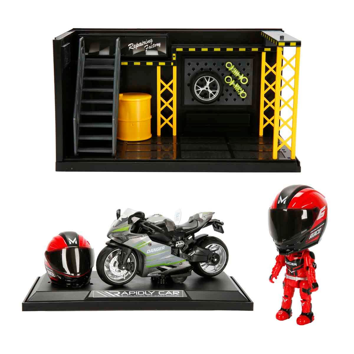 1:12 Sesli ve Işıklı Ducati Die Cast Çek Bırak Motosiklet ve Tamir