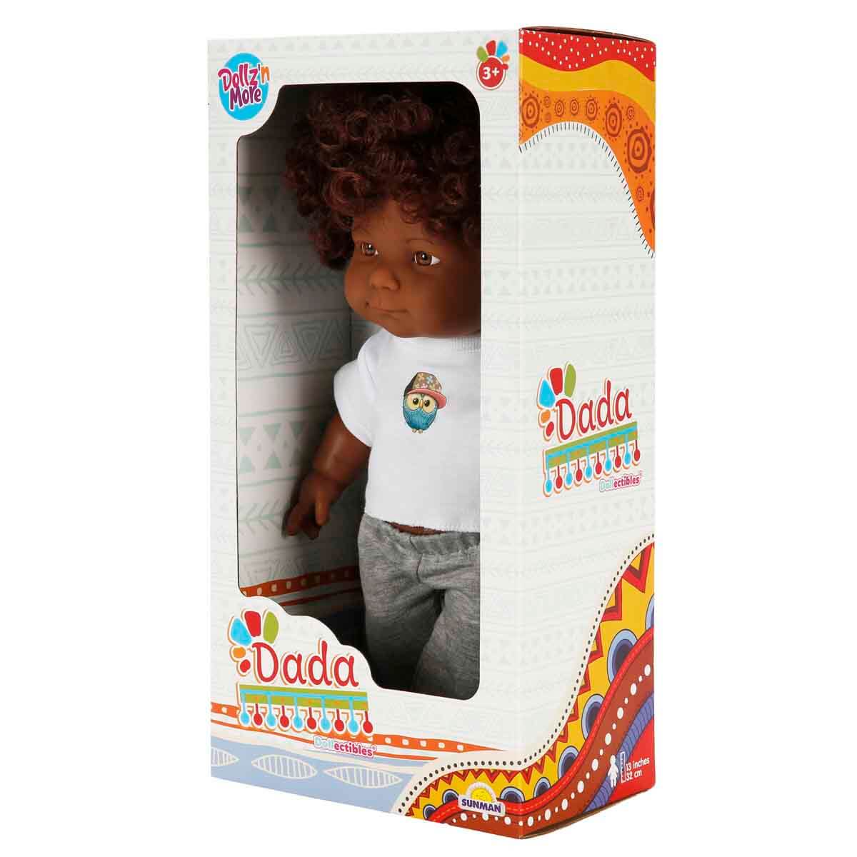 Dada Kıvırcık Saçlı Bebek 32 cm - Gri Eşofman | Toyzz Shop