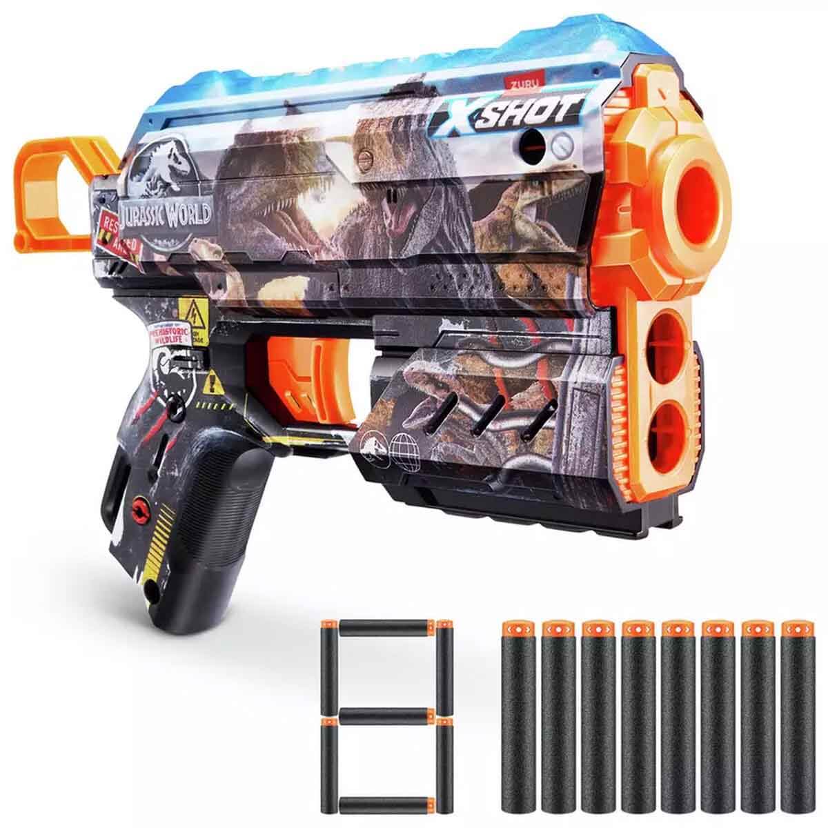 X-Shot Skins Flux Jurassic World 8 Mermili Sünger Dart Atan Silah