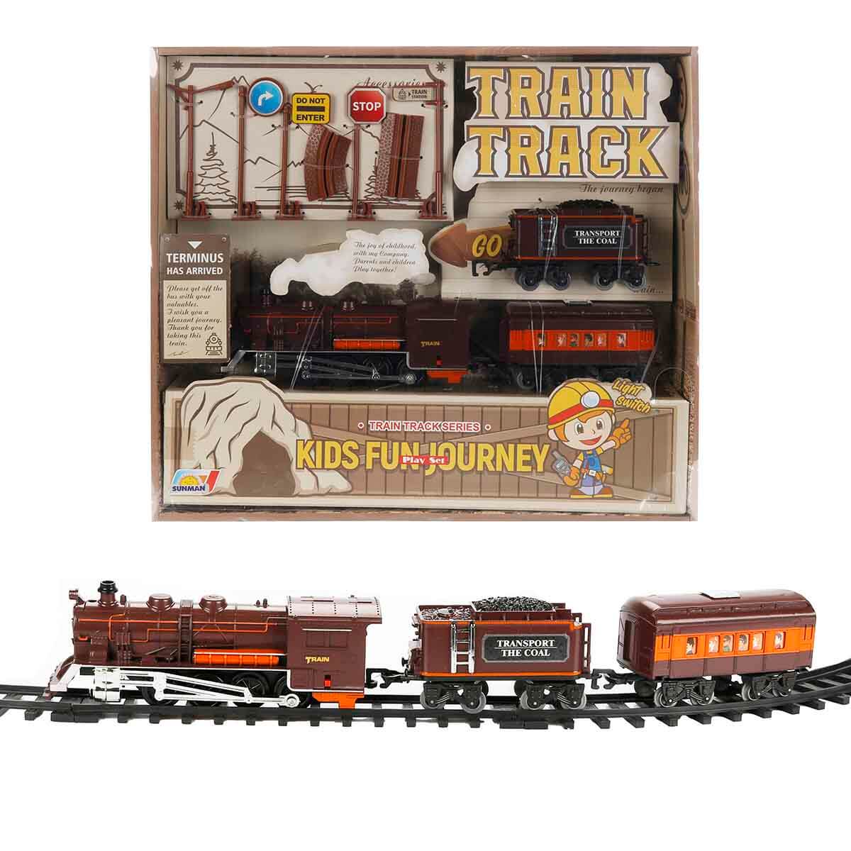 Sesli ve Işıklı Tren Oyun Seti - Kahverengi Tren | Toyzz Shop