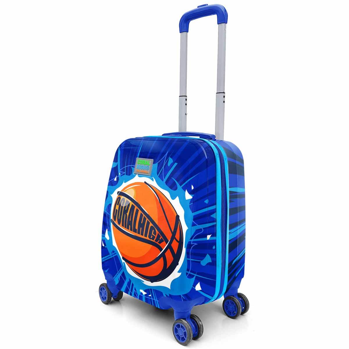 Coral High Basketbol Desenli Mavi Çekçekli Valiz | Toyzz Shop