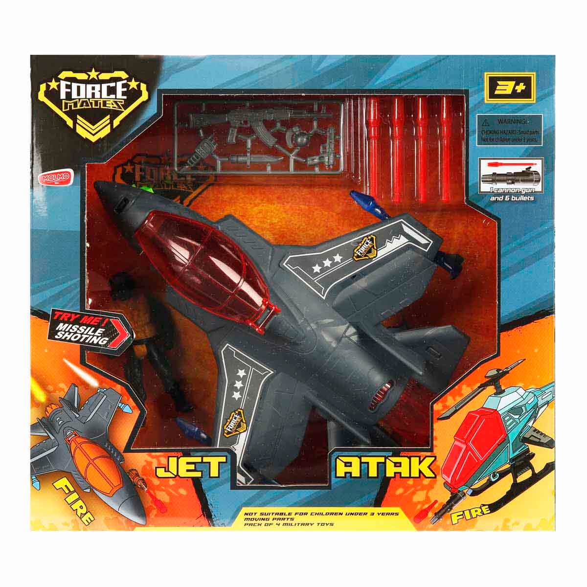 BOLT THE AIRFIGHTER フィギュア Force Mates Atak Savaş Jeti Seti - Siyah | Toyzz Shop
