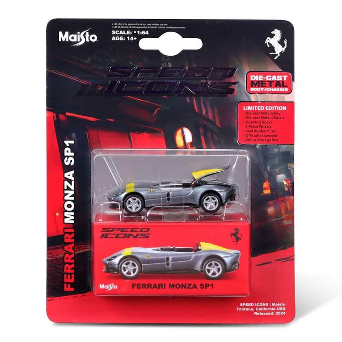 1:64 Speed Icons Diecast Araba Tekli Paket - Kırmızı Ferrari Monza