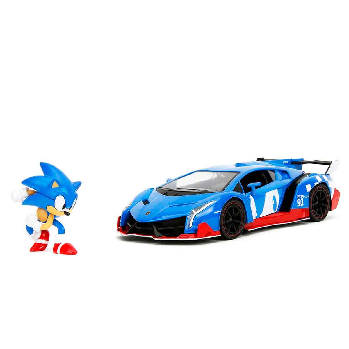 1:24 Lamborghini Veneno Die Cast Model Araba ve Sonic Figürü