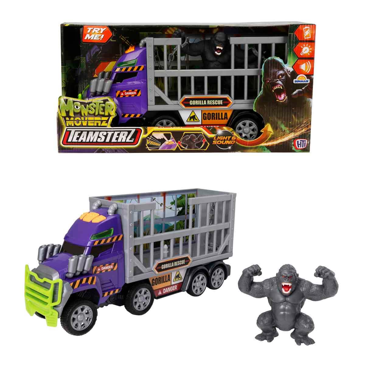 Sesli ve Işıklı Teamsterz Monster Moverz Gorilla Rescue Oyun Seti