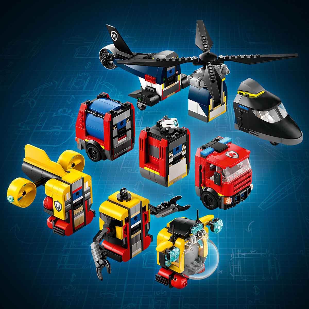 LEGO City Helikopter, İtfaiye Kamyonu ve Denizaltı Karışımı 60462