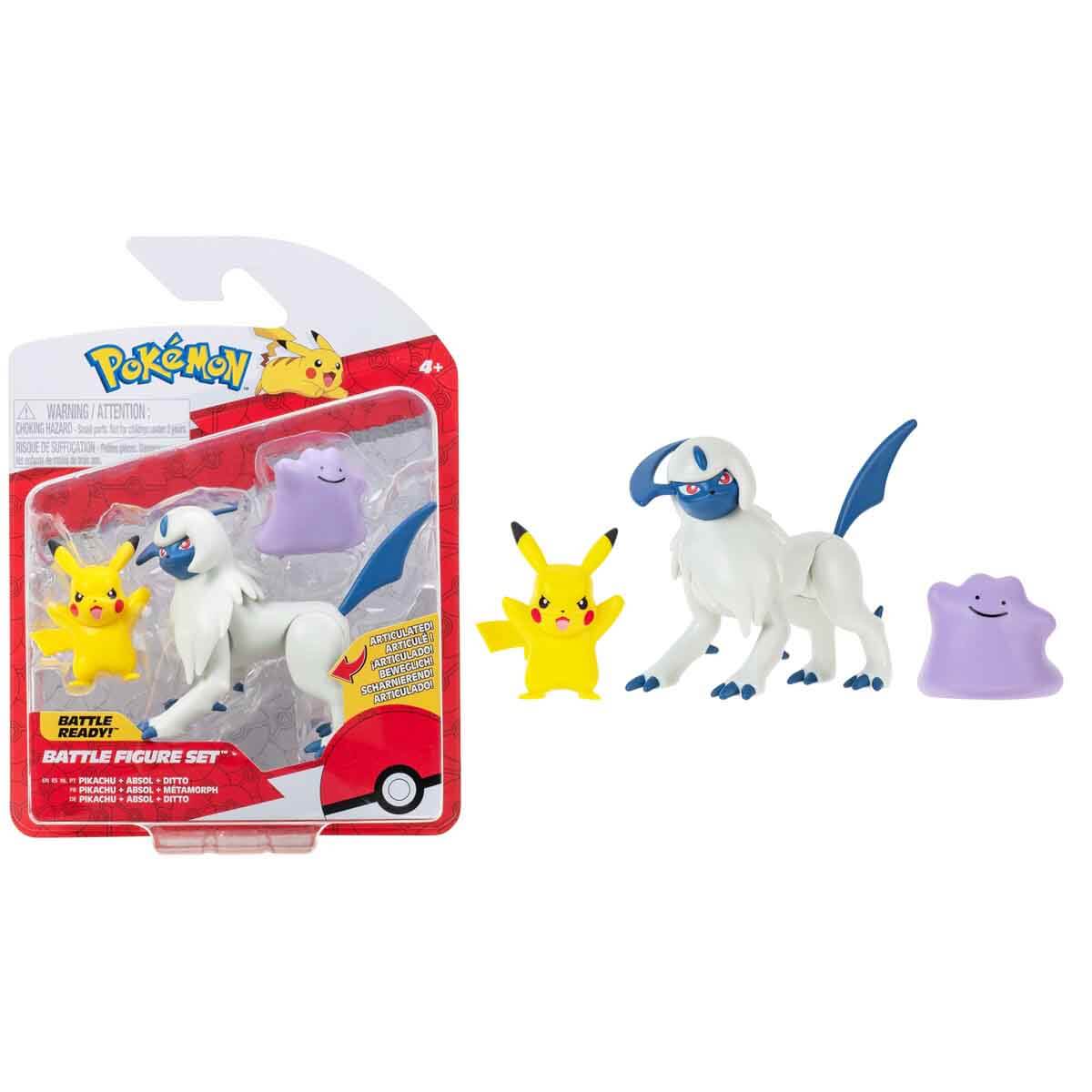 Pokemon Battle Eklemli 3'lü Figür Seti S16 - Pikachu-Absol-Ditto