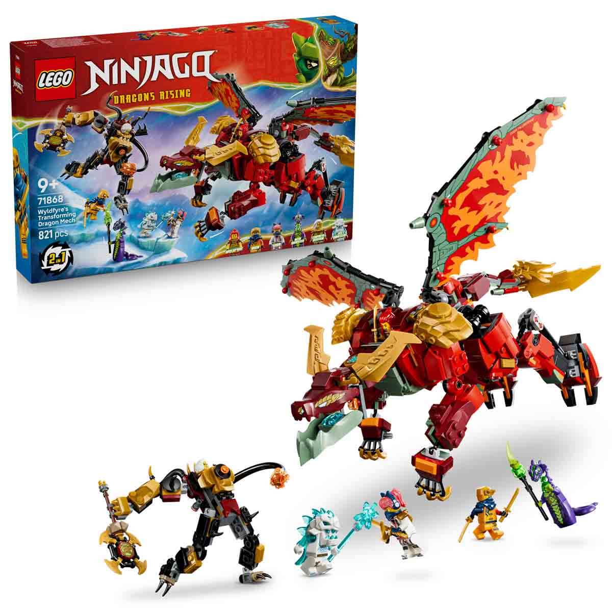 LEGO NINJAGO Wyldfyre'ın Dönüşen Ejderha Robotu 71868 - 9 Yaş ve