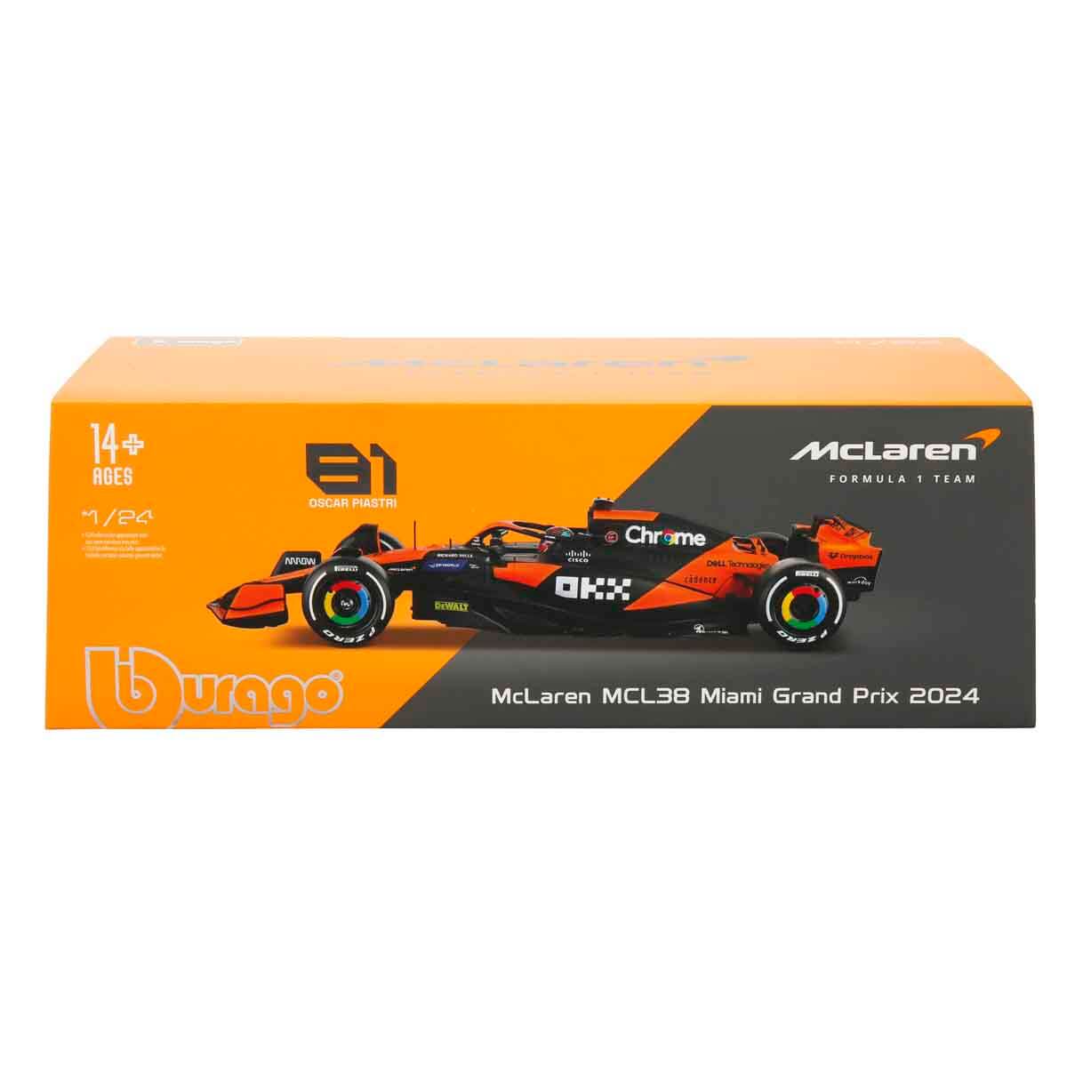 1:24 McLaren MCL38 Miami Grand Prix 2024 Formula 1 Yarış Arabası