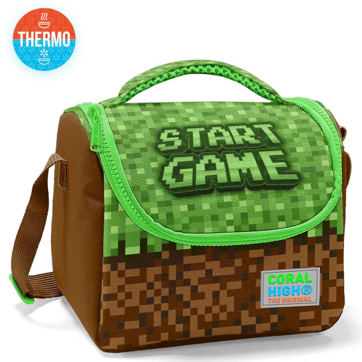 Coral High Yeşil Kahverengi High Craft Desenli Beslenme Çantası