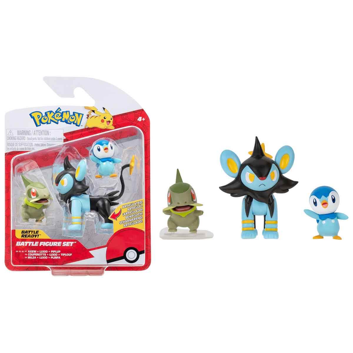 Pokemon BW Battle Wheel Strike　３個セット Pokemon Battle Eklemli 3'lü Figür Seti S16 - Shinx-Haunter