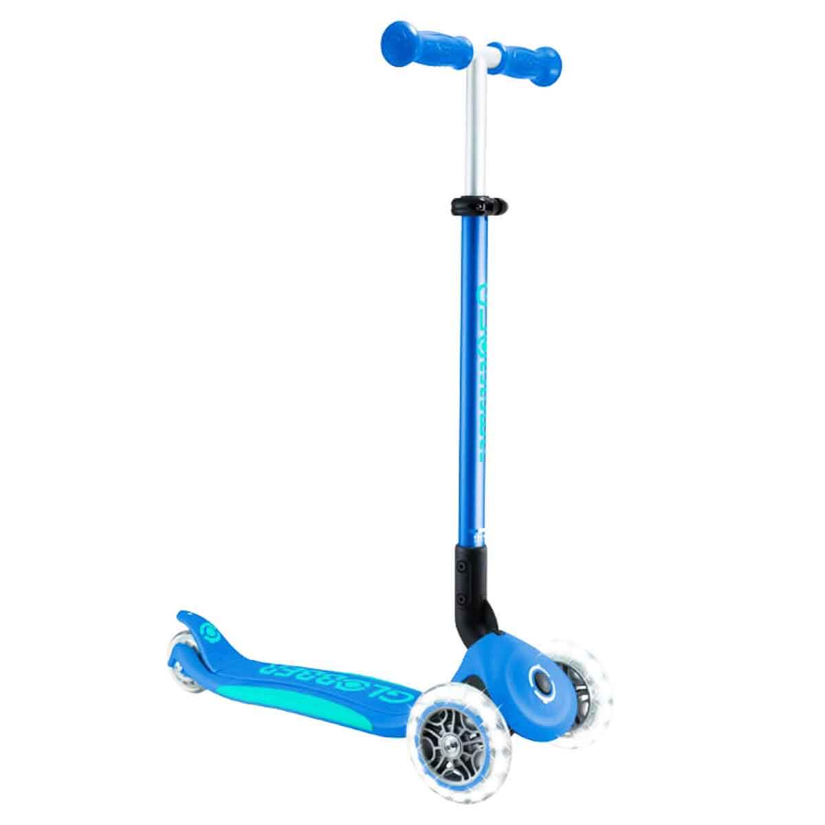 Globber Elite Deluxe 3 Tekerlekli Katlanabilir Işıklı Lacivert