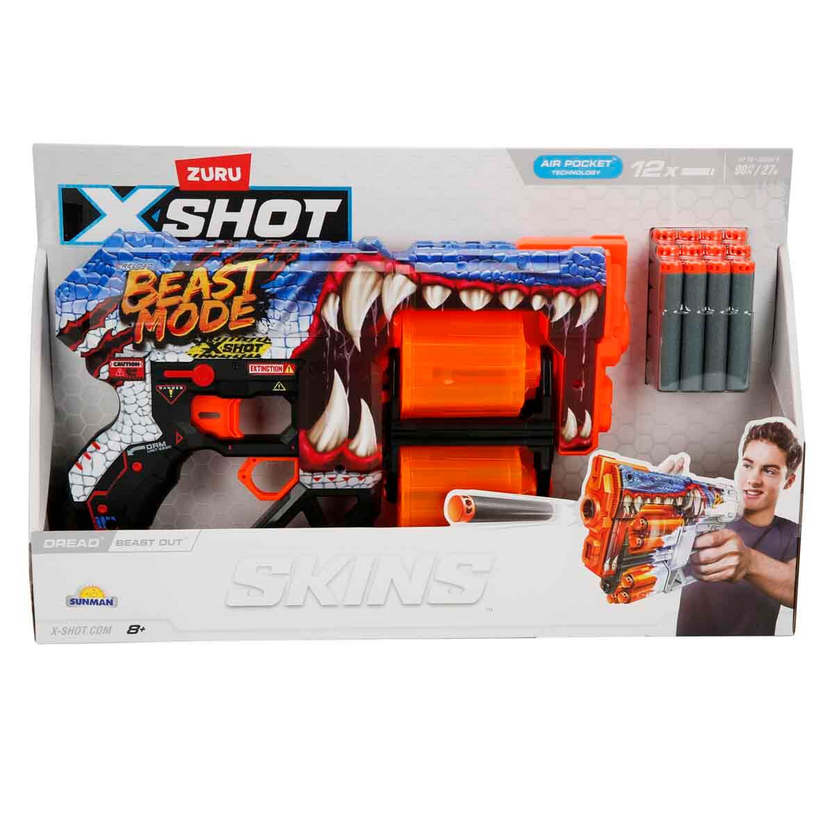 X-Shot Skins Dread 12 Mermili Sünger Dart Atan Silah 31 cm - Beast